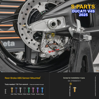 S-PARTS Titanium Brake/Wheel and Suspension Fastener Kit for Ducati Panigale V4S 2025