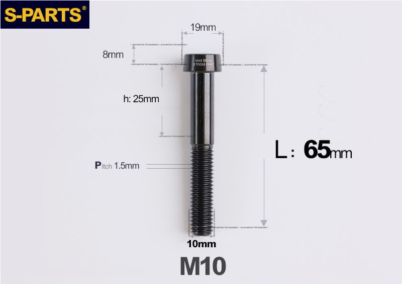 SPARTS M10 D19 P1.5 Titanium Security Bolt – Brake Caliper Locking Screw for Motorcycle