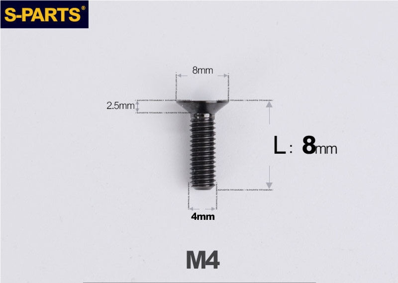 SPARTS M4x10-50mm Countersunk Titanium Alloy Bolt – Flat Head Fastening Screw for Motorcycle & Bicycle