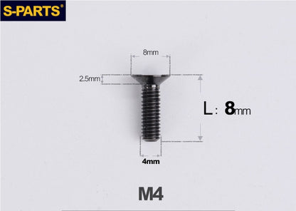 SPARTS M4x10-50mm Countersunk Titanium Alloy Bolt – Flat Head Fastening Screw for Motorcycle & Bicycle