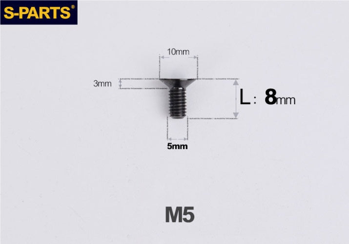 SPARTS M5 Countersunk Titanium Bolt | TC4 Flat Head Motorcycle Fastener