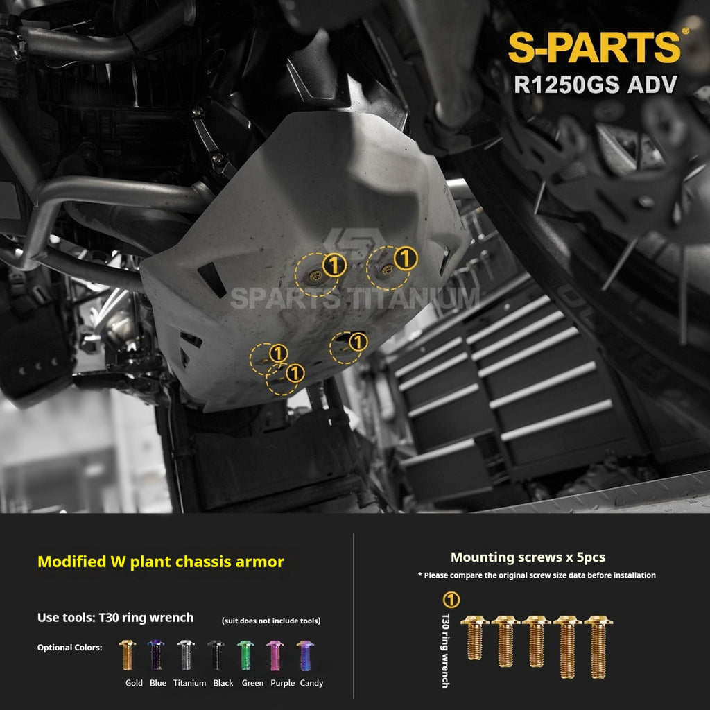 SPARTS Titanium Bolt Kit for BMW R 1250GS ADV – CNC Titanium Upgrade Kit