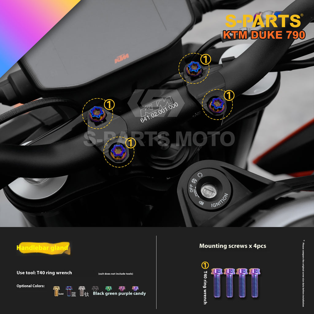 SPARTS Candy Color Titanium Bolt Kit for KTM DUKE 790 Disc Upgrade- Candy color
