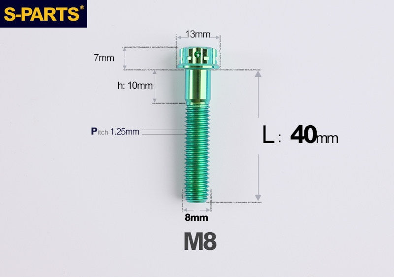 S-PARTS STAN M8 A3 Series Titanium Bolts – Standard Head TC4 Fasteners for Motorcycle & E-Motorcycle