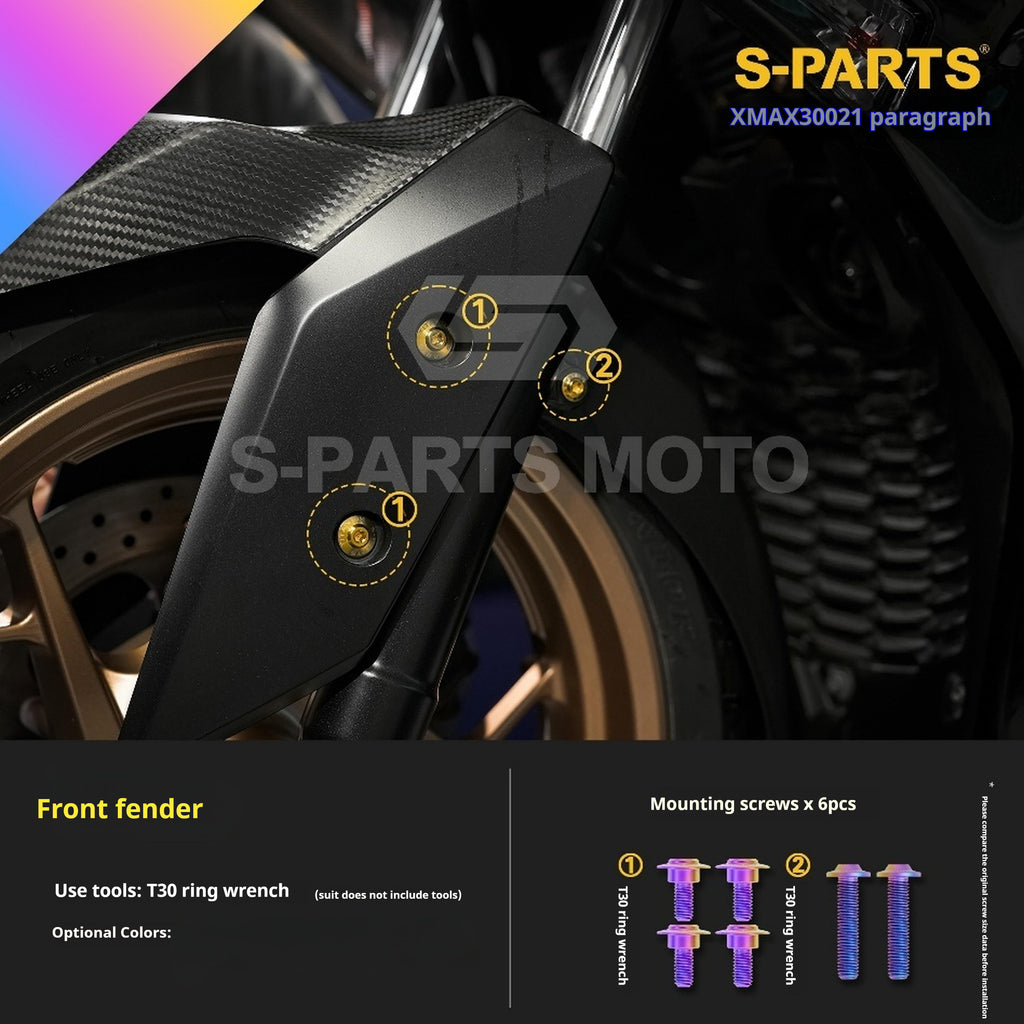 SPARTS Titanium Screw Set for Yamaha XMAX 300 2021 – Custom Candy Color & CNC Titanium Upgrade Kit