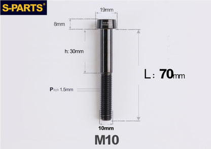 SPARTS M10 D19 P1.5 Titanium Security Bolt – Brake Caliper Locking Screw for Motorcycle