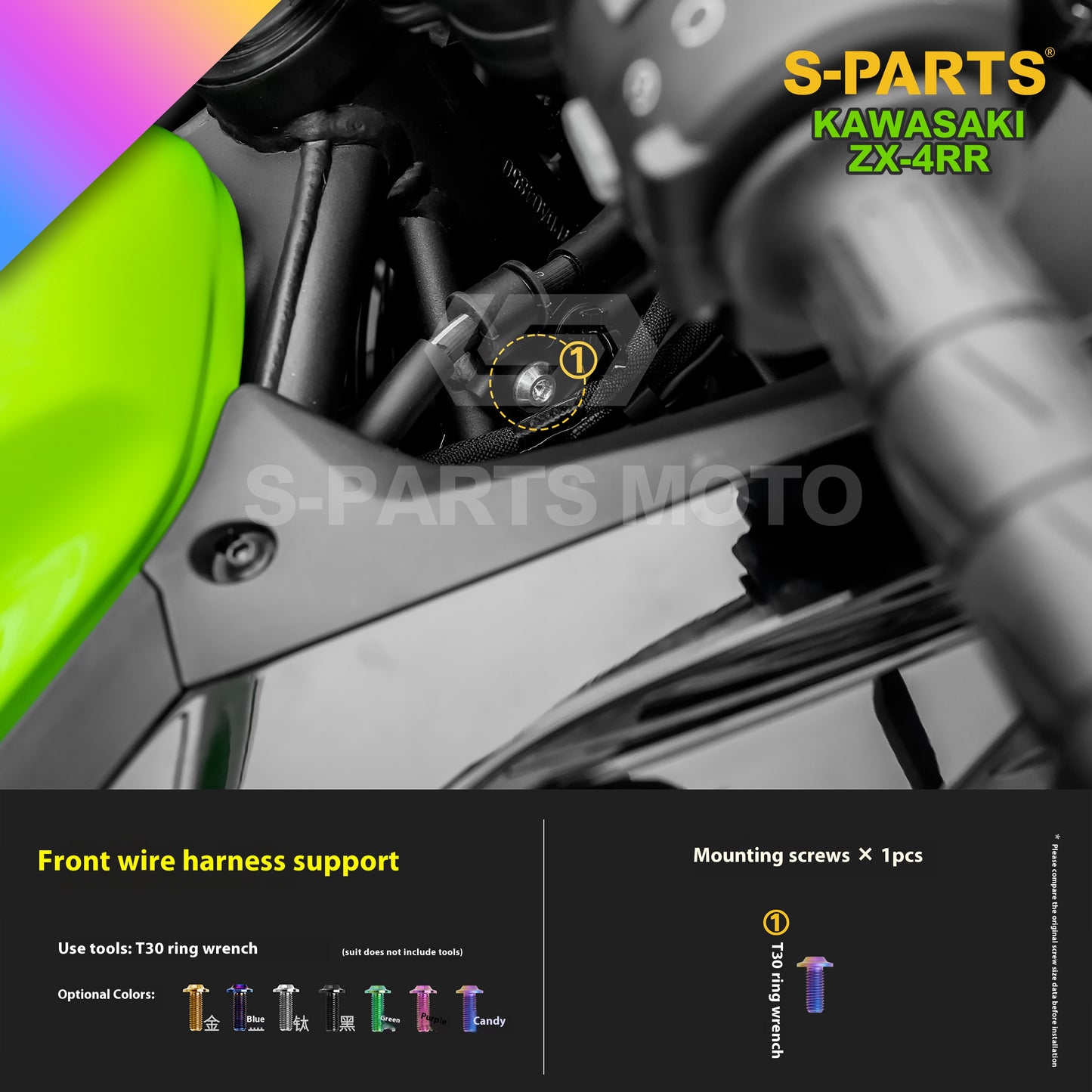 SPARTS TC4 Titanium Bolt Kit for Kawasaki ZX-4RR | Motorcycle Titanium Bolt Upgrade