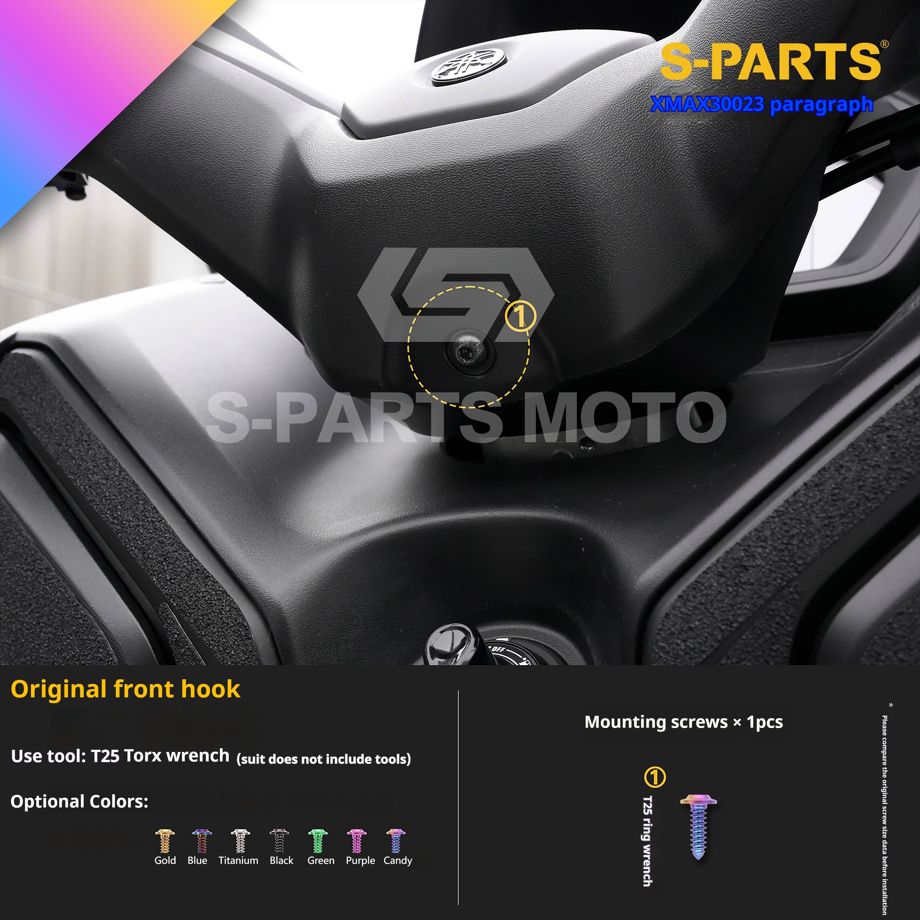 SPARTS Titanium Bolt Set for 2023 XMAX300 – Yamaha Motorcycle Custom Upgrade– Custom Candy Color - 1/2