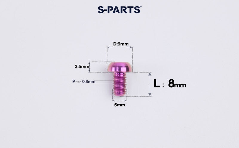 SPARTS M5 Titanium Bolt A2 Dome Head | Ultra-Light TC4 Bike Brake Caliper Bolt