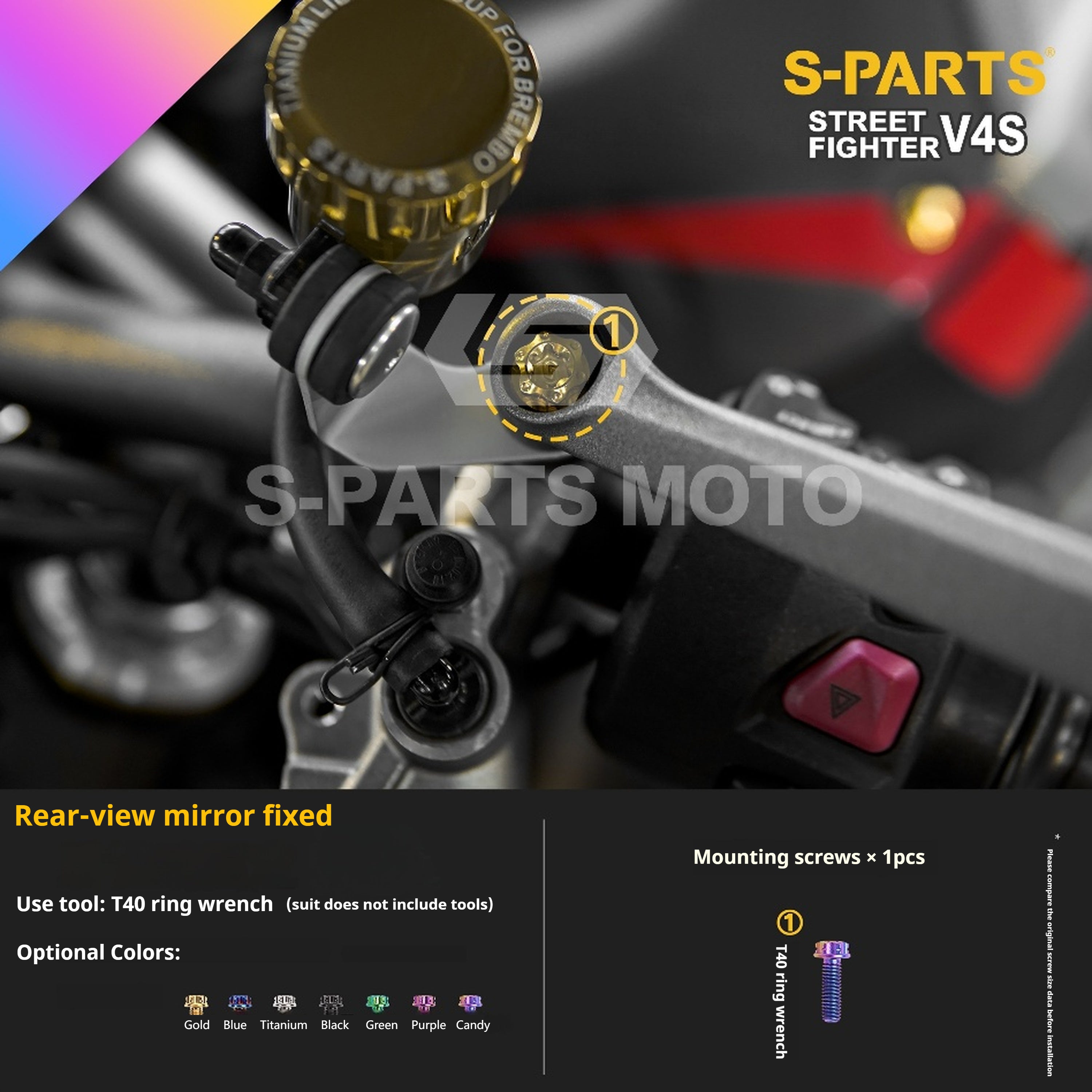 SPARTS Titanium Bolt Kit for Ducati Streetfighter V4S – Candy Color Upgrade
