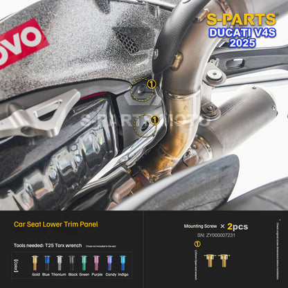 S-PARTS Titanium  Fastener Kit  Bodywork/Subframe and Exhaust for Ducati Panigale V4 S 2025