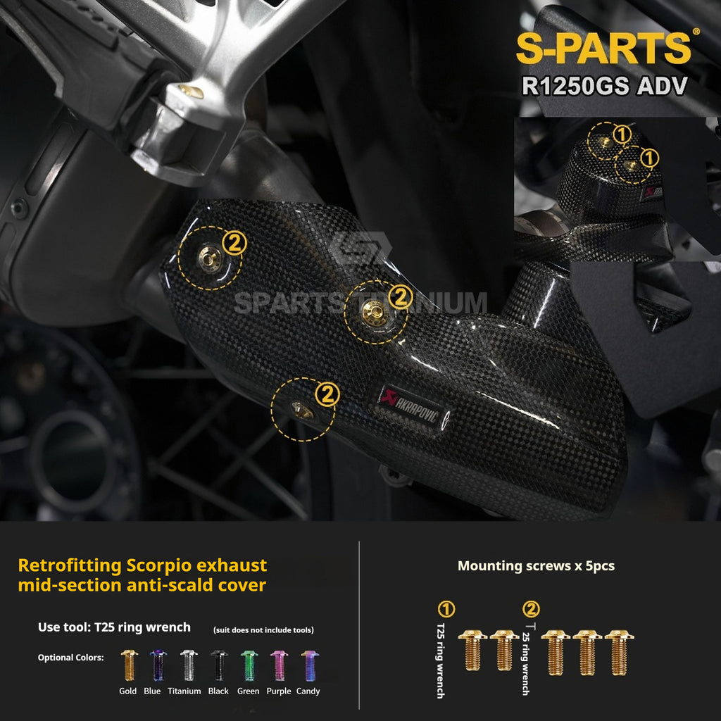 SPARTS Titanium Bolt Kit for BMW R 1250GS ADV – Custom Candy Color & CNC Titanium Upgrade Kit
