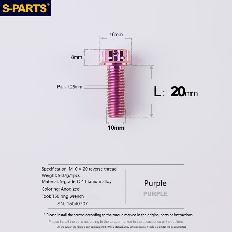 SPARTS Titanium Mirror Block-Off Bolts · M8/M10 Positive & Reverse Thread · Lightweight Motorcycle Plug Bolts