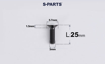 SPARTS Series M3 L6-30 Countersunk Titanium Bolt