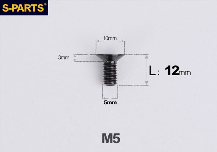 SPARTS M5 Countersunk Titanium Bolt | TC4 Flat Head Motorcycle Fastener