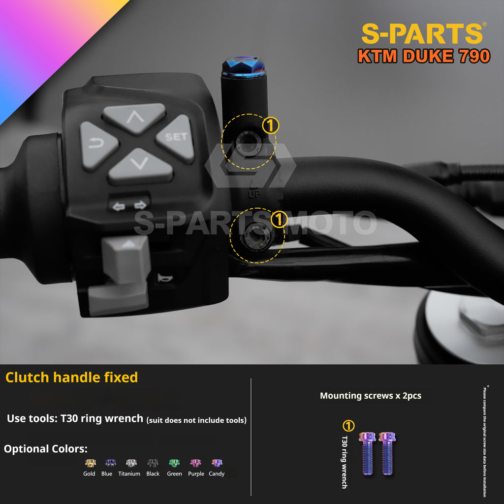 SPARTS Candy Color Titanium Bolt Kit for KTM DUKE 790 Disc Upgrade- Candy color