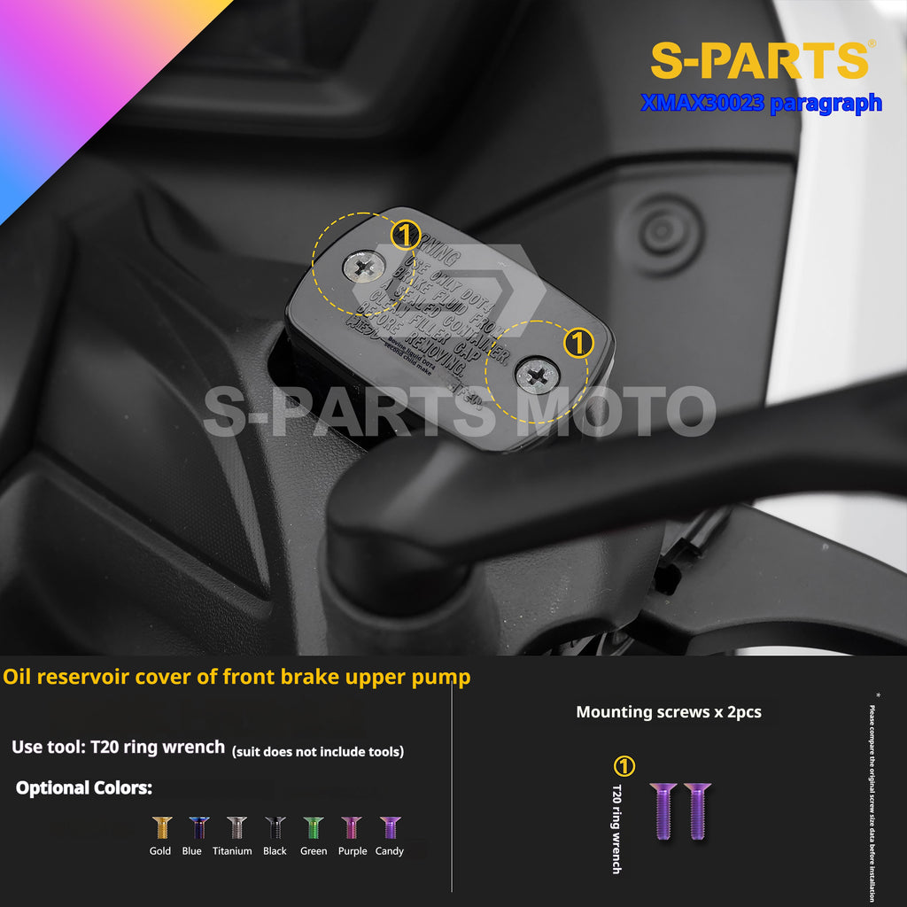 SPARTS Titanium Bolt Set for 2023 XMAX300 – Yamaha Motorcycle Custom Upgrade– Custom Candy Color - 1/2