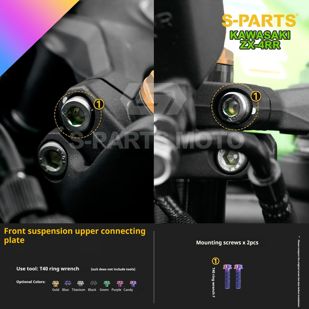 SPARTS Titanium Bolt Kit for Kawasaki ZX-4RR 2023 – Custom Candy Color & CNC Titanium Upgrade Kit- 1/2