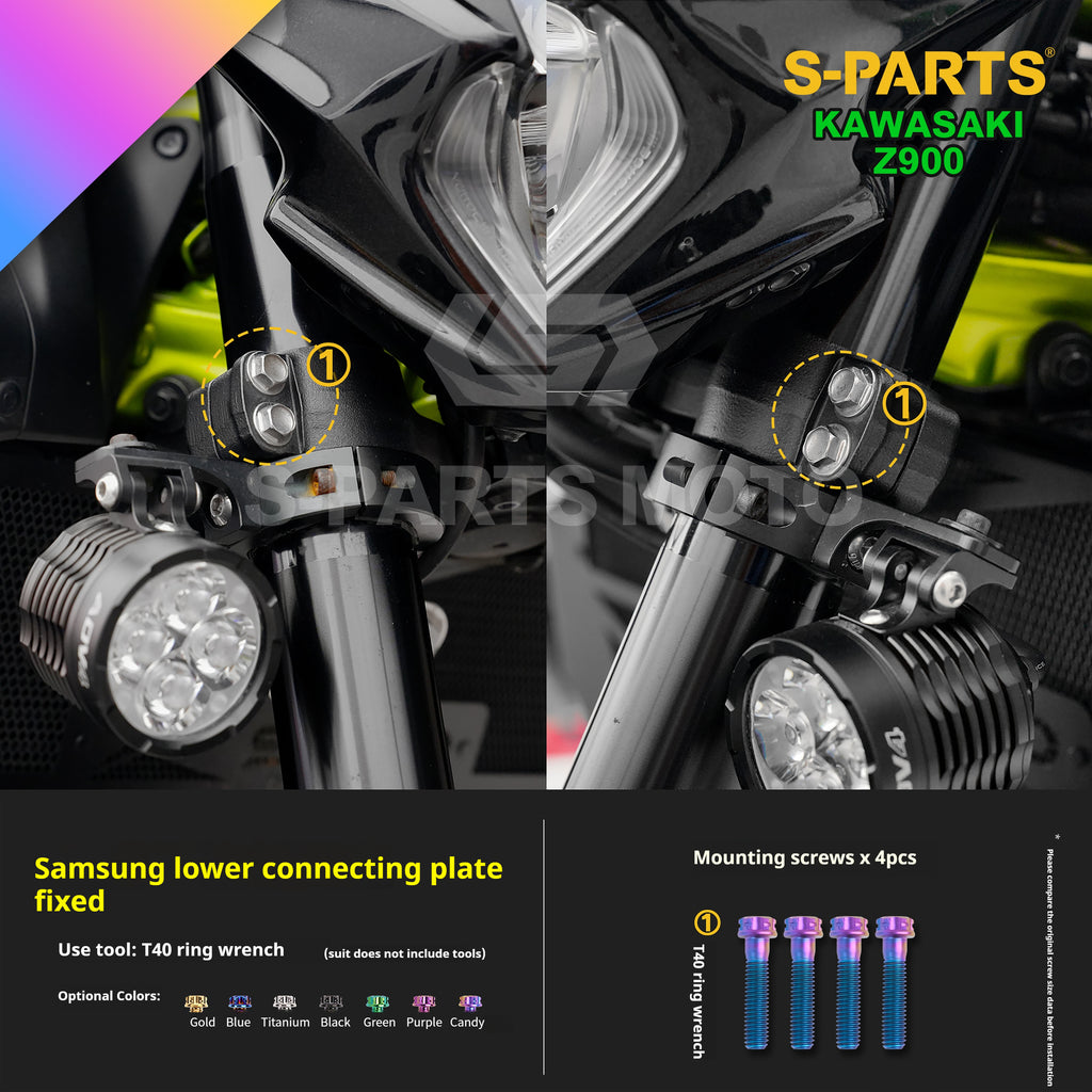 SPARTS TC4 Titanium Bolt Kit for Kawasaki Z900 2021 | Motorcycle Titanium Bolt Upgrade