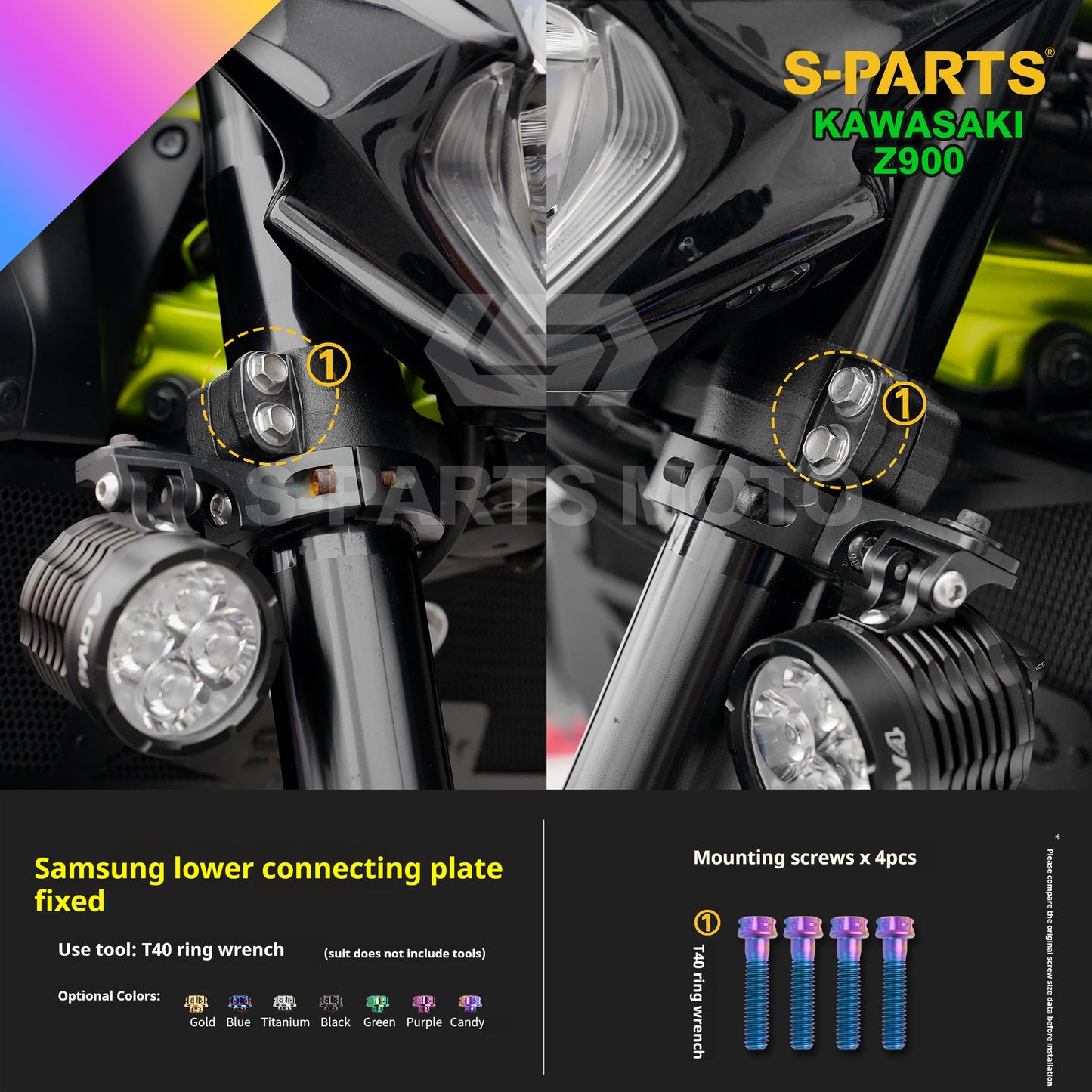 SPARTS TC4 Titanium Bolt Kit for Kawasaki Z900 2021 | Motorcycle Titanium Bolt Upgrade