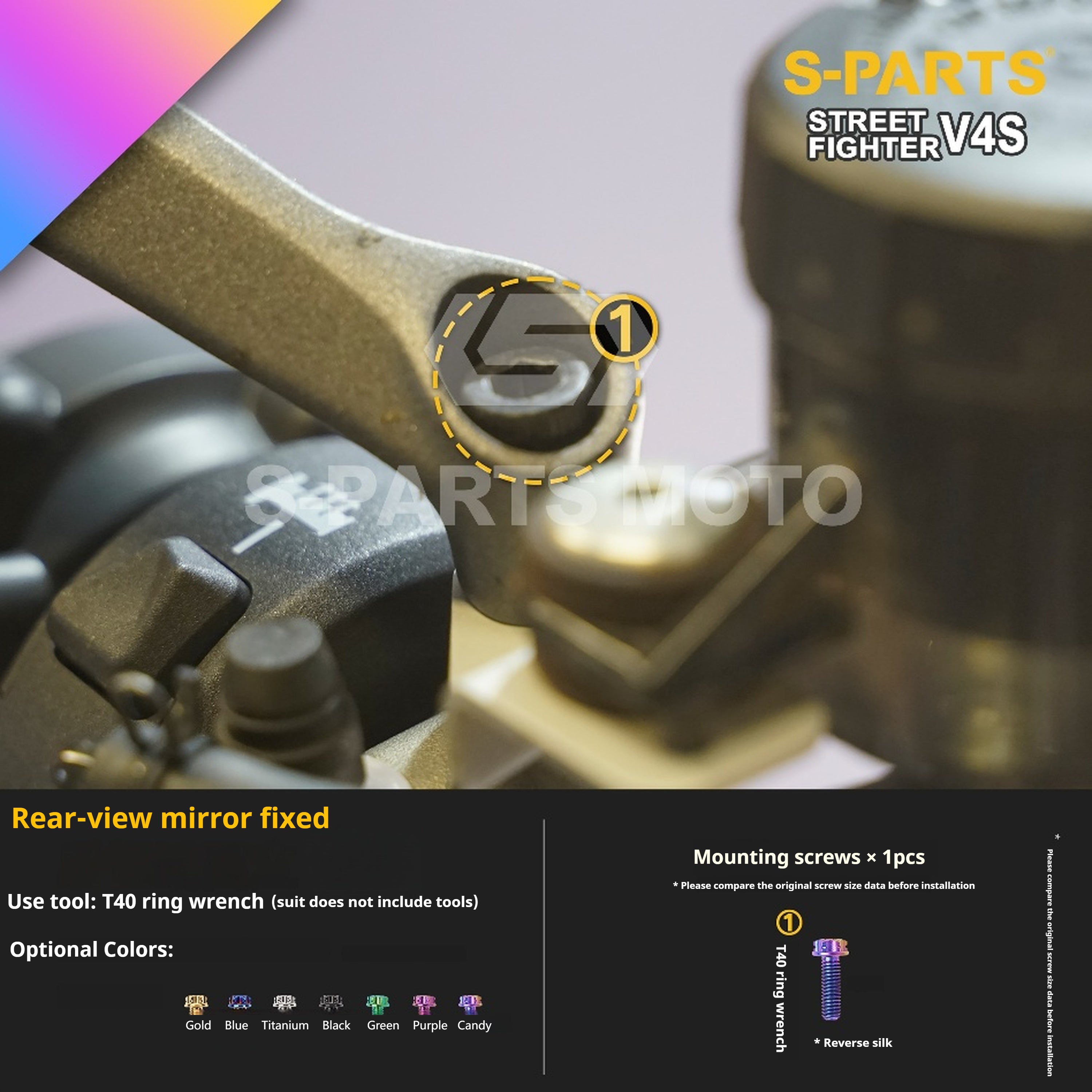 SPARTS Titanium Bolt Kit for Ducati Streetfighter V4S – Candy Color Upgrade