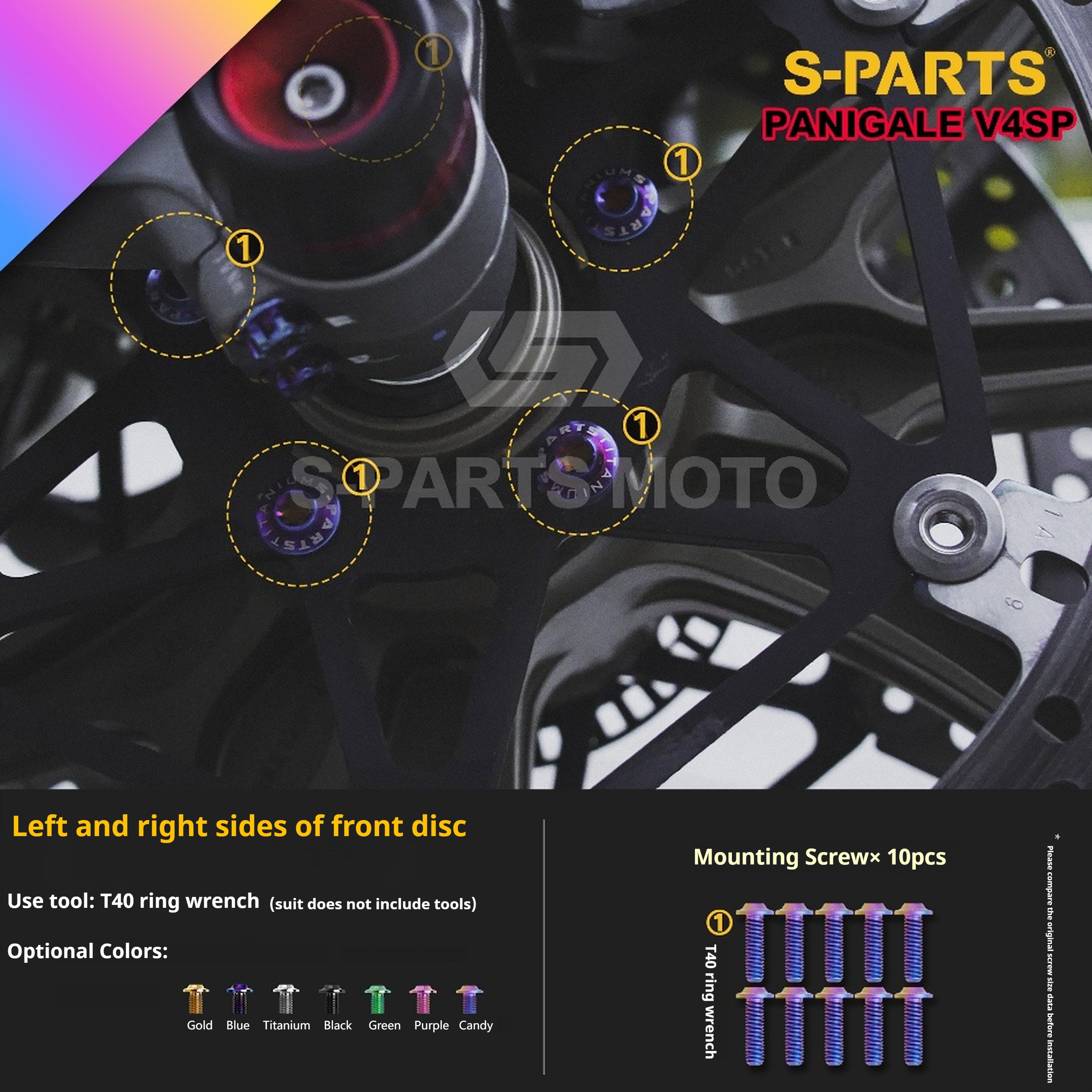 SPARTS Ducati Panigale V4SP Motorcycle TC4 Titanium Alloy Bolt Kit – Candy Color Edition