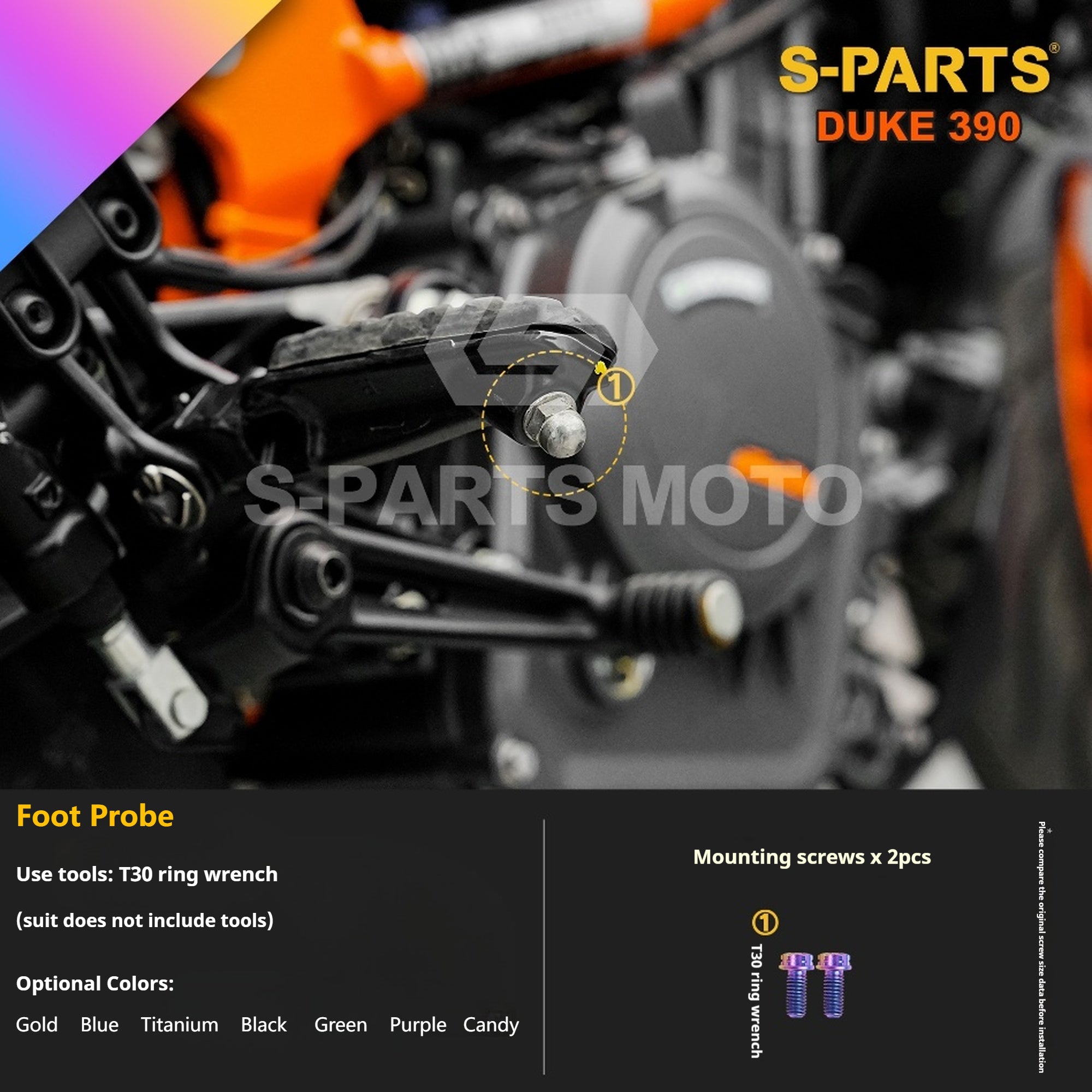 SPARTS Stan KTM DUKE 390 Dedicated · TC4 Titanium Full Motorcycle Bolt Kit