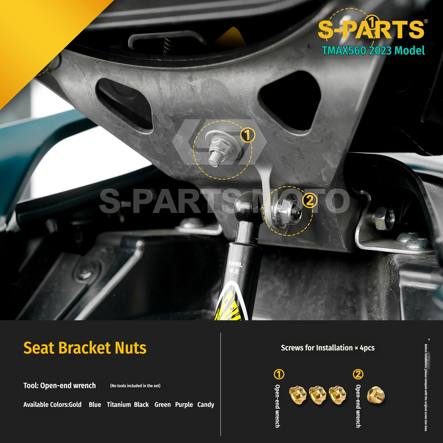 SPARTS Titanium Bolt Kit for Yamaha TMAX560 2023-Body / Engine System