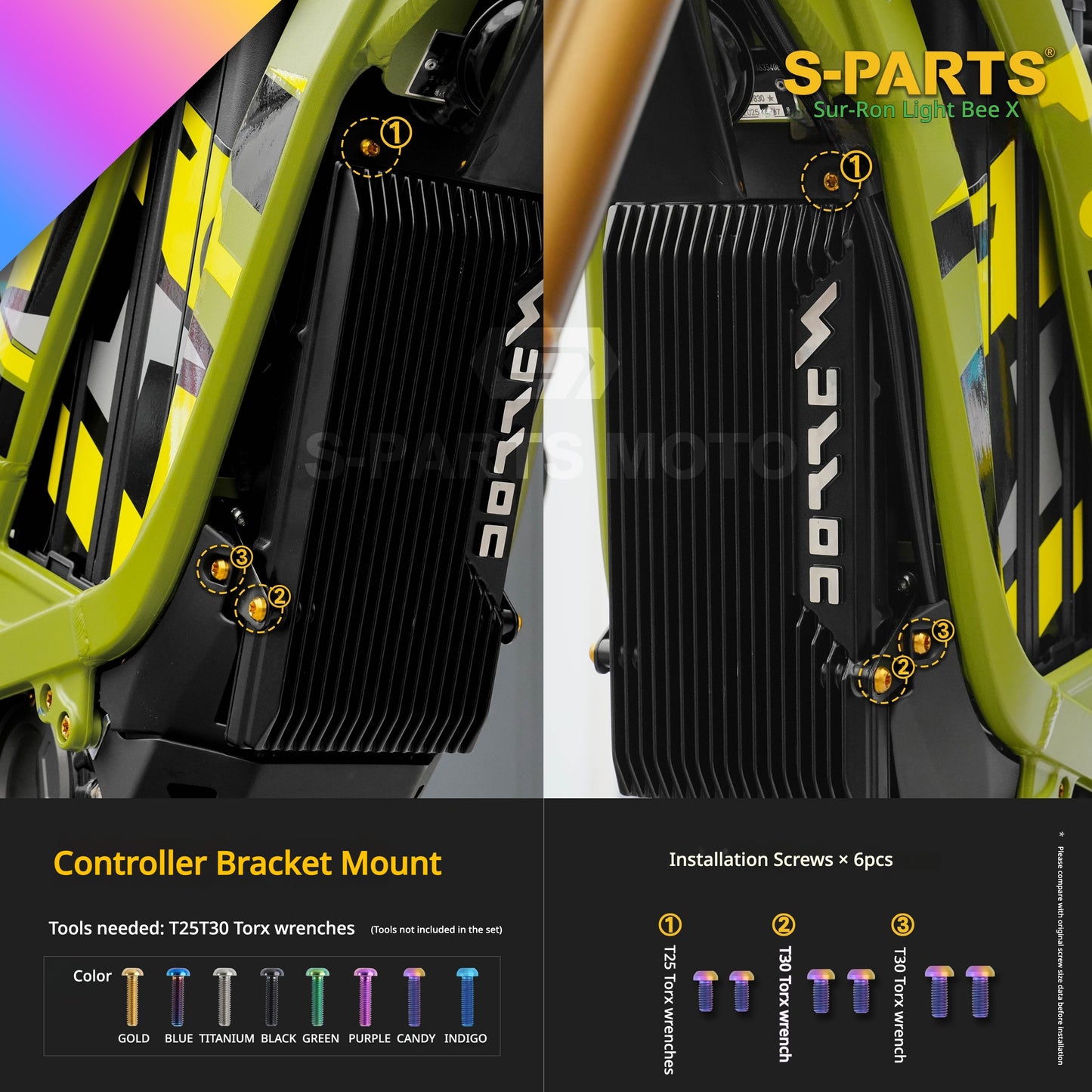 S-PARTS TC4 Titanium Full Bolt Kit for Sur-Ron Light Bee X (2025 Model)