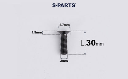 SPARTS Series M3 L6-30 Countersunk Titanium Bolt