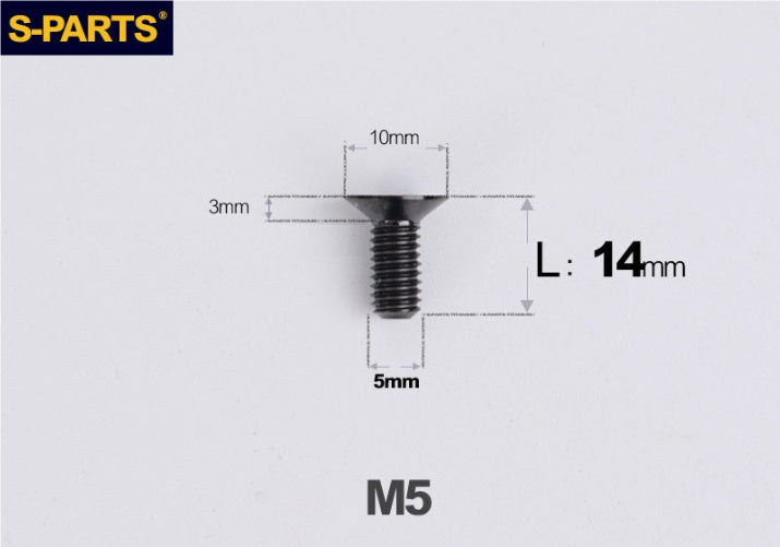 SPARTS M5 Countersunk Titanium Bolt | TC4 Flat Head Motorcycle Fastener