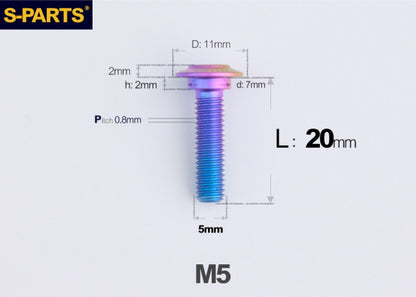 SPARTS M5 Titanium Button Head Shoulder Bolt