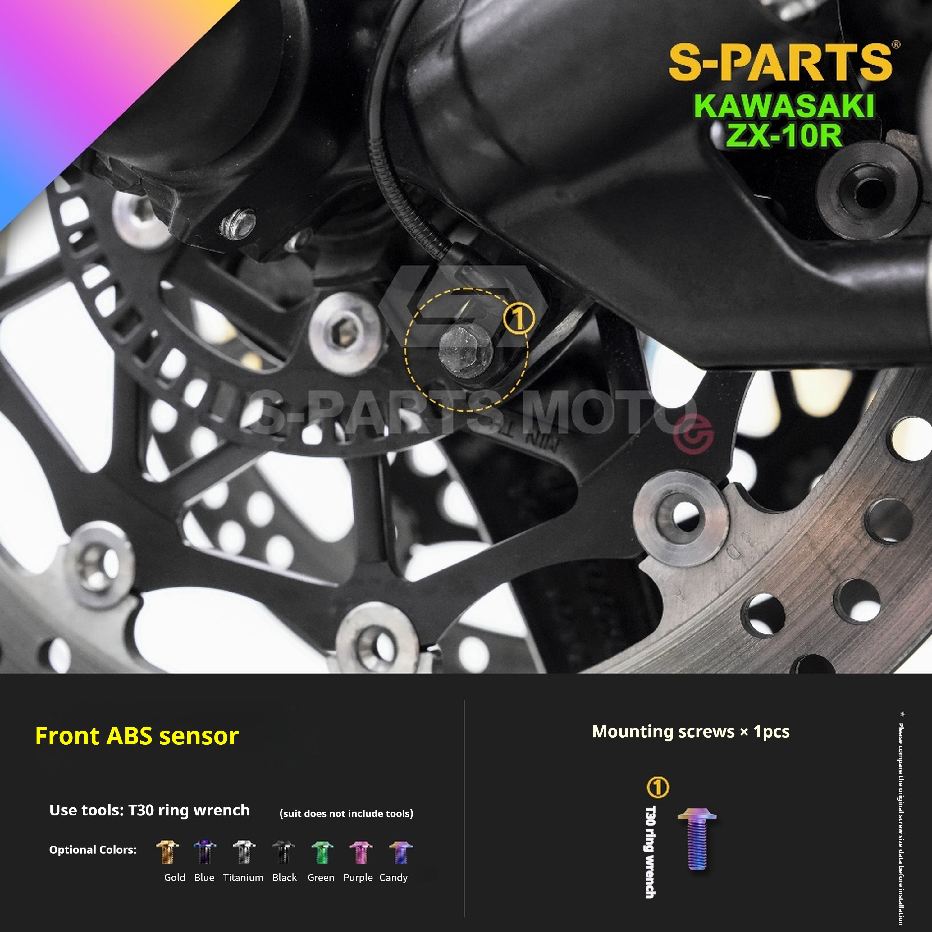 SPARTS Titanium Screw Set for Kawasaki ZX-10R 2023 – Custom Candy Color & CNC Titanium Upgrade Kit