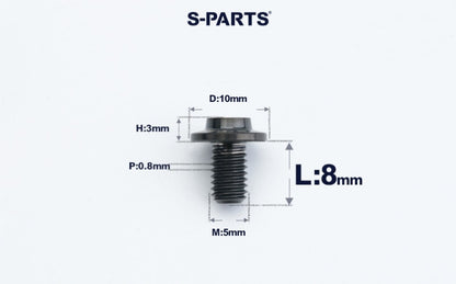 SPARTS A3 Countersunk Head M5 D10 Titanium Bolt TC4 Motorcycle & E-Bike Custom Fastener