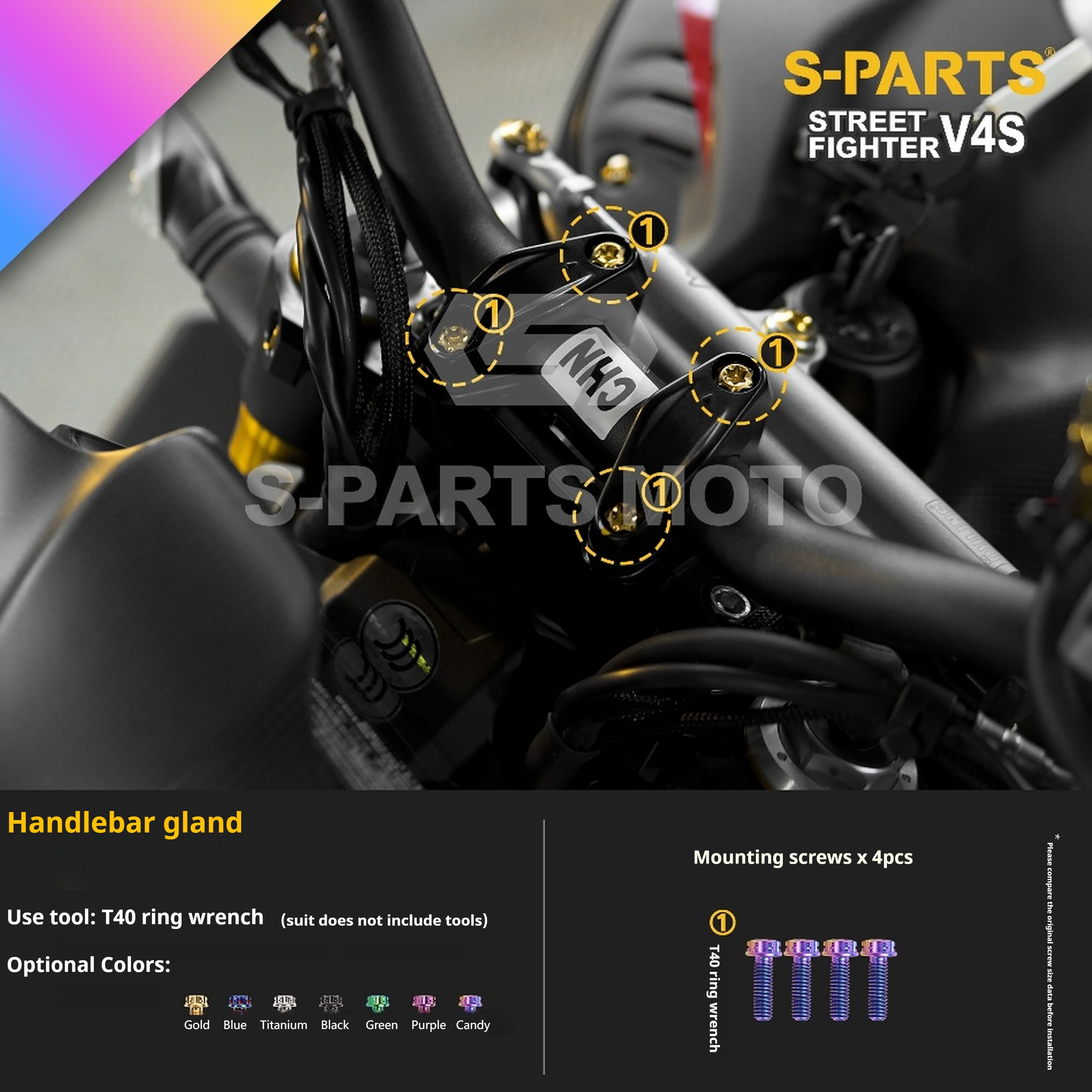 SPARTS Titanium Bolt Kit for Ducati Streetfighter V4S