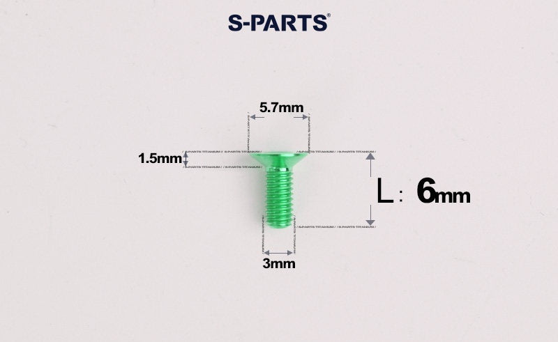 SPARTS Series M3 L6-30 Countersunk Titanium Bolt