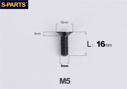 SPARTS M5 Countersunk Titanium Bolt | TC4 Flat Head Motorcycle Fastener