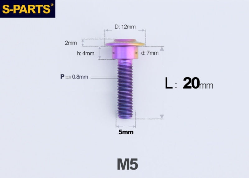 SPARTS M5 Titanium Button Head Shoulder Bolt