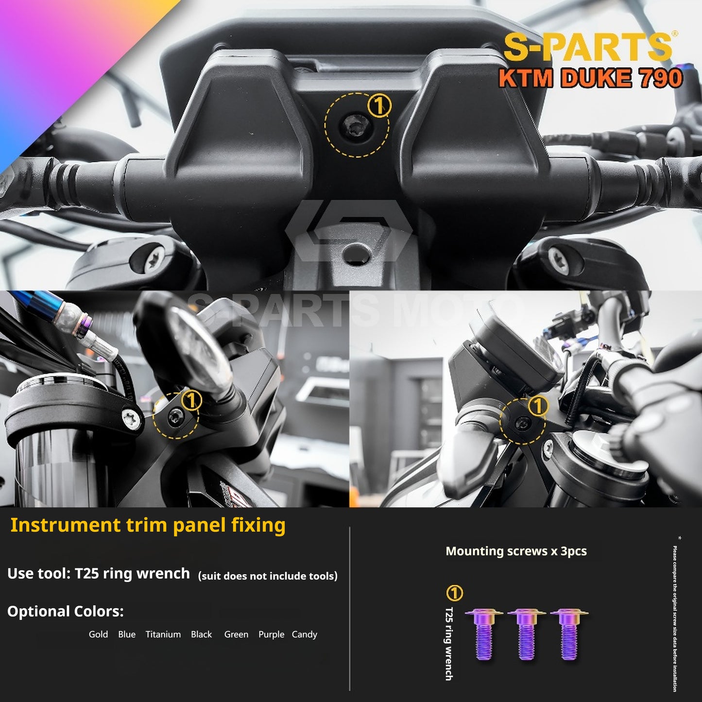 SPARTS TC4 Titanium Bolt Kit Compatible with KTM DUKE 790 – Full Motorcycle Fastener Upgrade