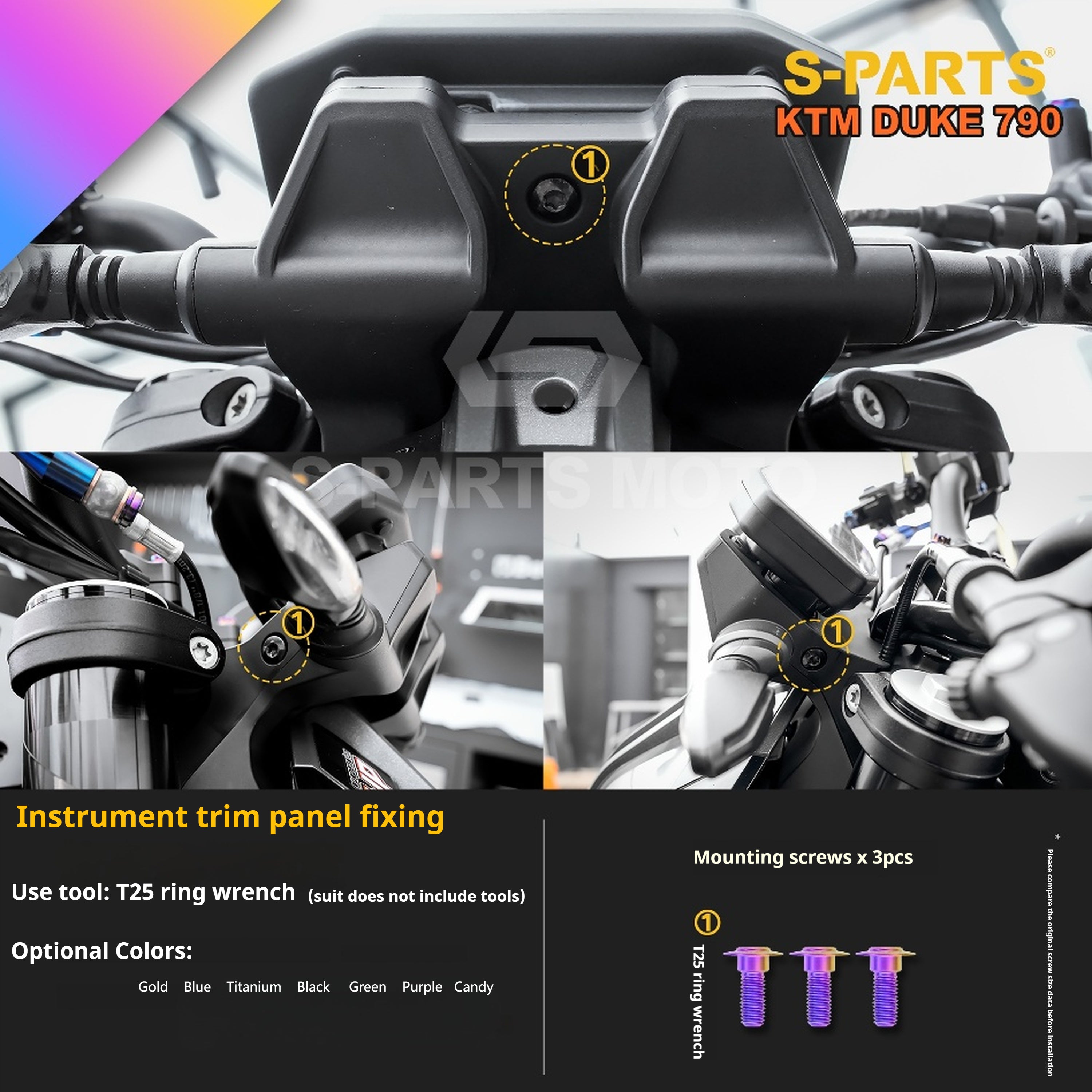 SPARTS TC4 Titanium Bolt Kit Compatible with KTM DUKE 790 – Full Motorcycle Fastener Upgrade