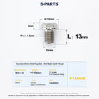 S-PARTS TC4 Titanium Mirror Plug Bolt M8 M10 RH/LH for Motorcycle