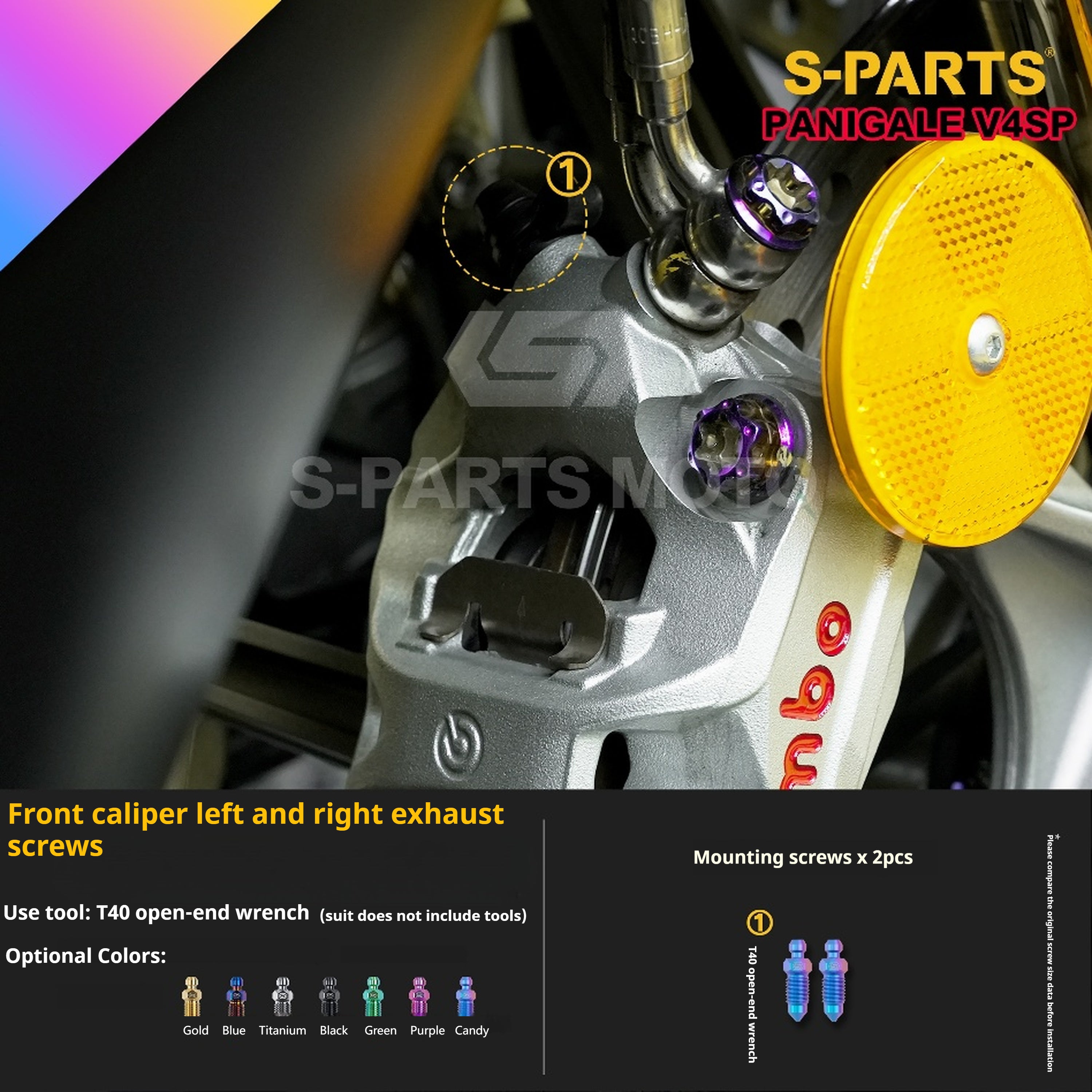 SPARTS Ducati Panigale V4SP Motorcycle TC4 Titanium Alloy Bolt Kit – Candy Color Edition