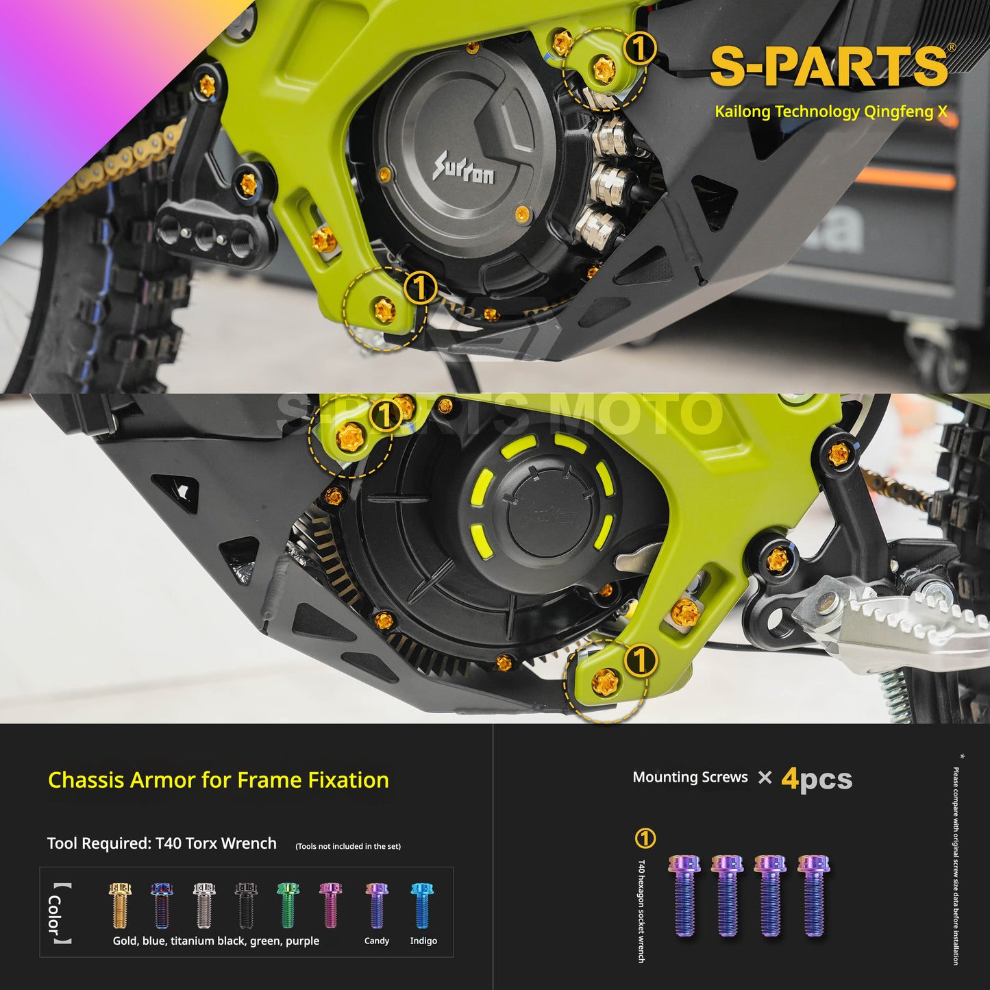 S-PARTS TC4 Titanium Full Bolt Kit for Sur-Ron Light Bee X (2025 Model)