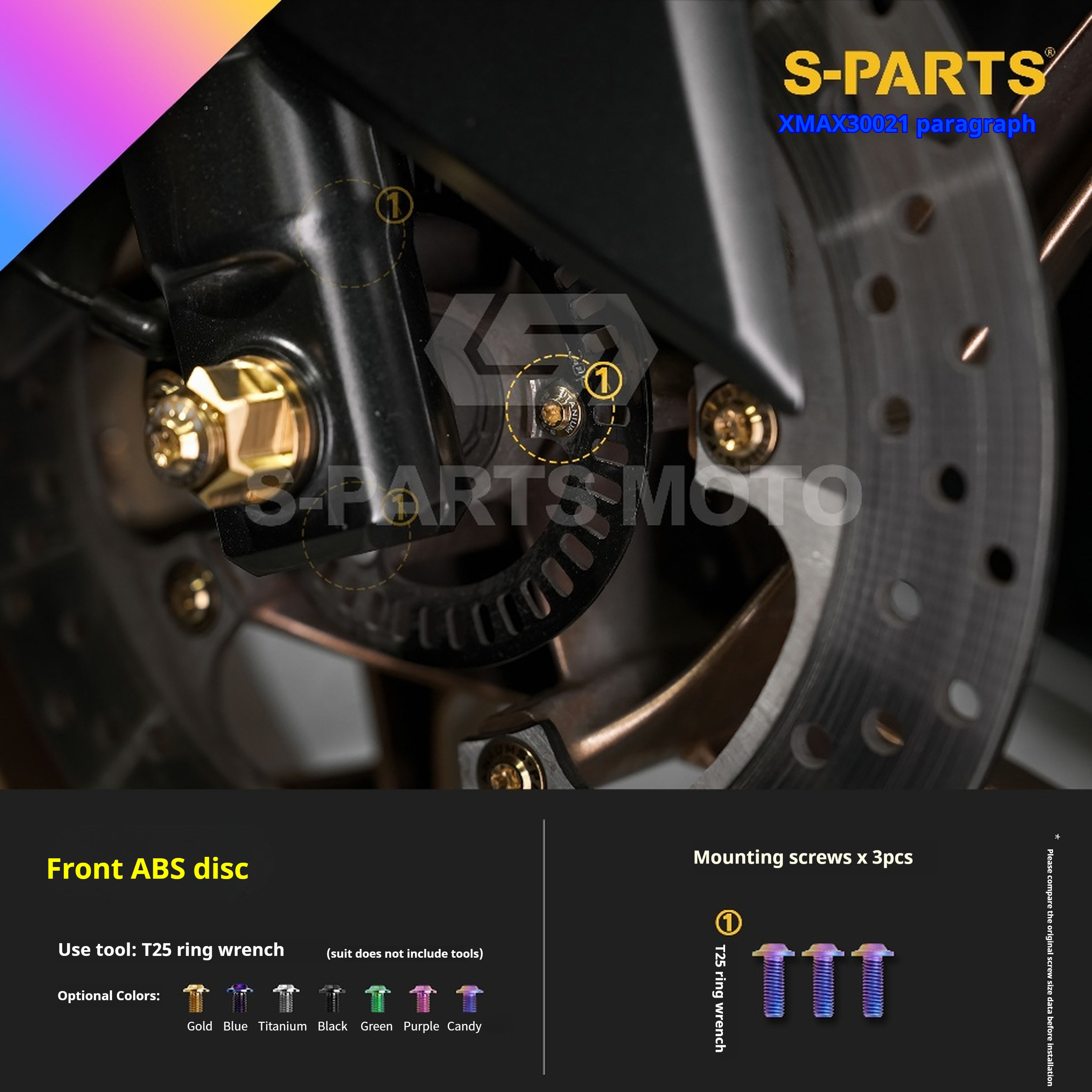 SPARTS Titanium Screw Set for Yamaha XMAX 300 2021 – Custom Candy Color & CNC Titanium Upgrade Kit