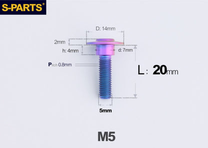 SPARTS M5 Titanium Button Head Shoulder Bolt