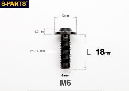 SPARTS A3 Button Head M6 D13 Titanium Bolt for Motorcycle & Bicycle Modification