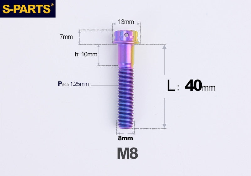 S-PARTS STAN M8 A3 Series Titanium Bolts – Standard Head TC4 Fasteners for Motorcycle & E-Motorcycle