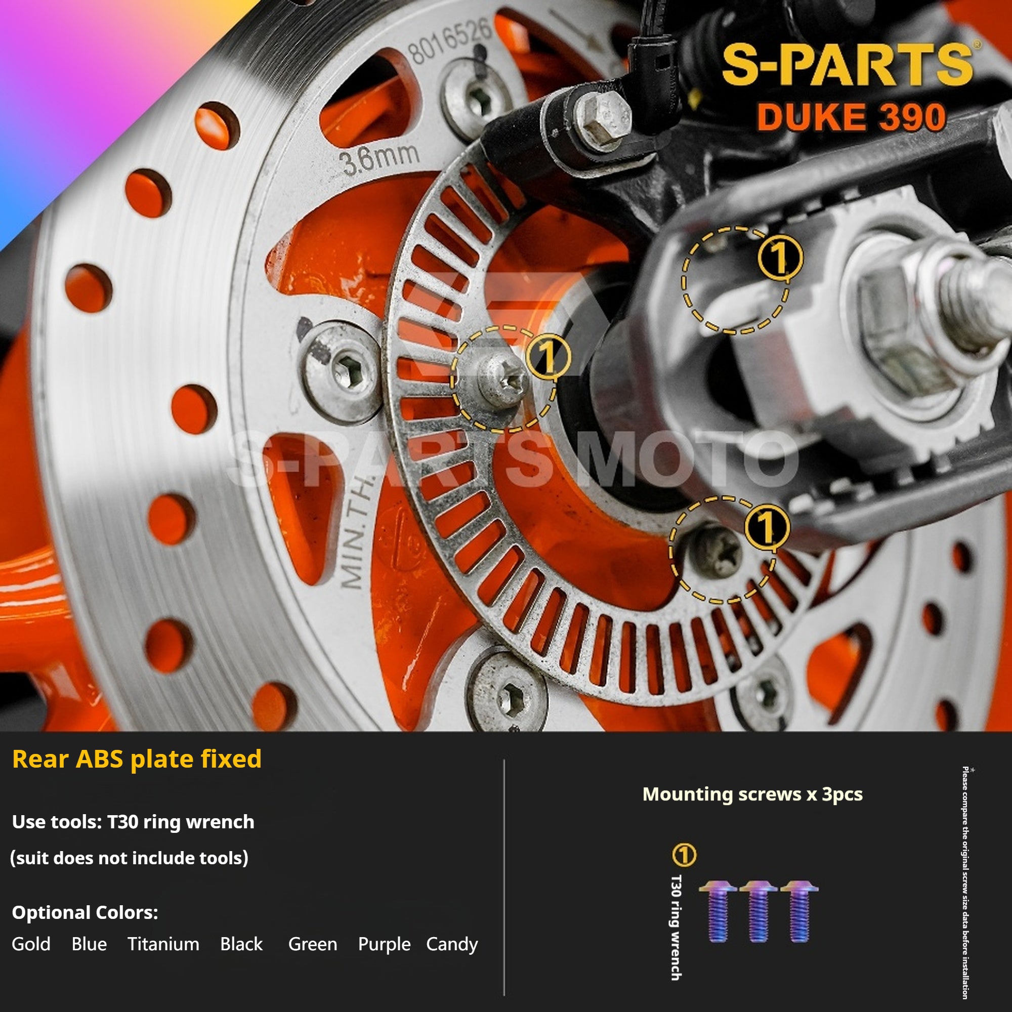 SPARTS Stan KTM DUKE 390 Dedicated · TC4 Titanium Full Motorcycle Bolt Kit