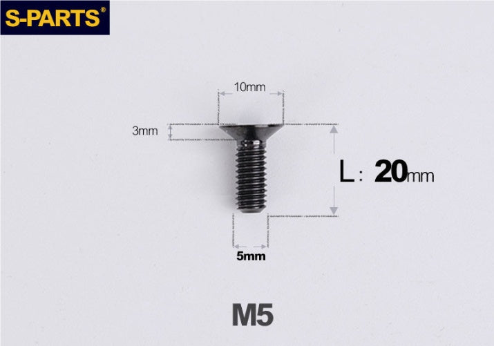 SPARTS M5 Countersunk Titanium Bolt | TC4 Flat Head Motorcycle Fastener