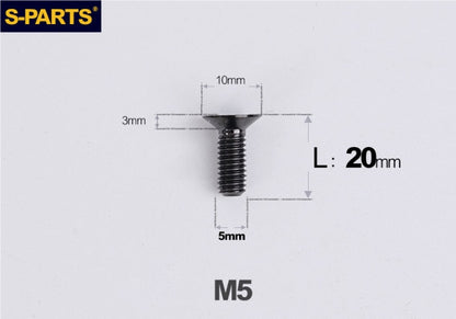 SPARTS M5 Countersunk Titanium Bolt | TC4 Flat Head Motorcycle Fastener